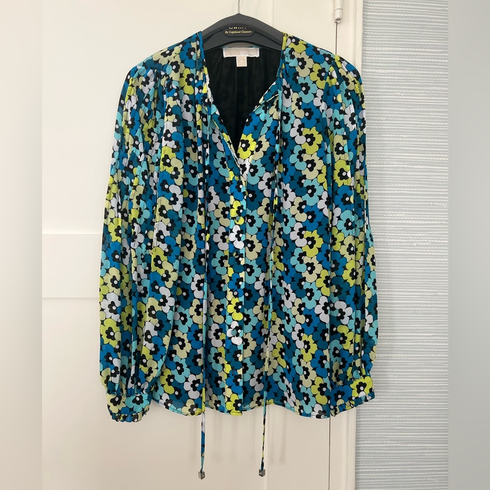 Michael Kors Floral Print Blouse. Worn once.